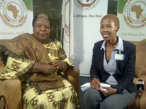 Ntombi with Former President of the Pan African Parliament (Dr. Gertrude Mongella).